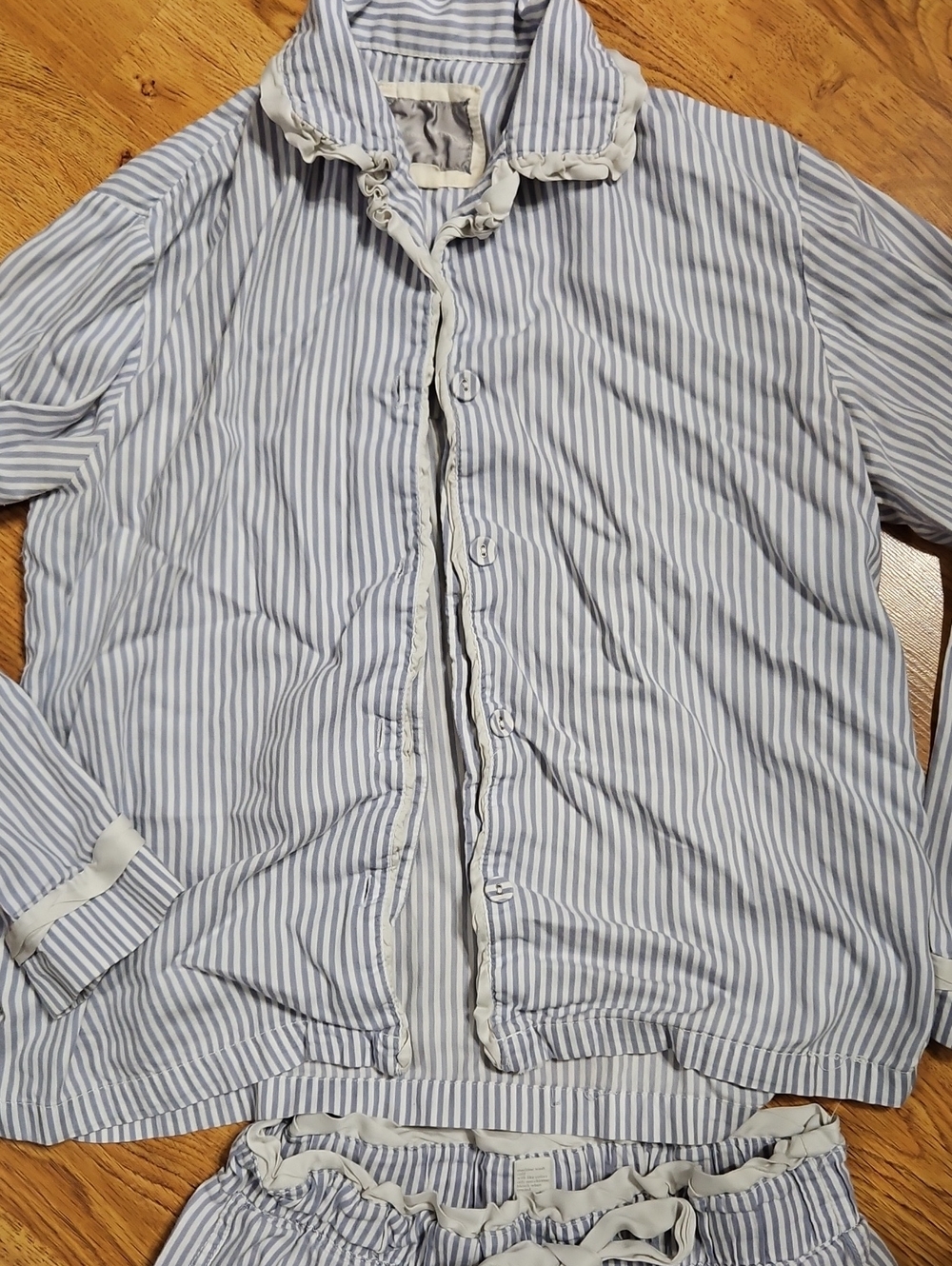 Victoria's Secret Blue and White Striped Button-Front Shirt